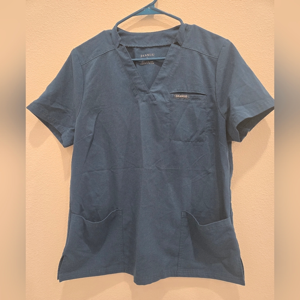 Jaanuu Blue V-Neck‎ Short Sleeve Shirt